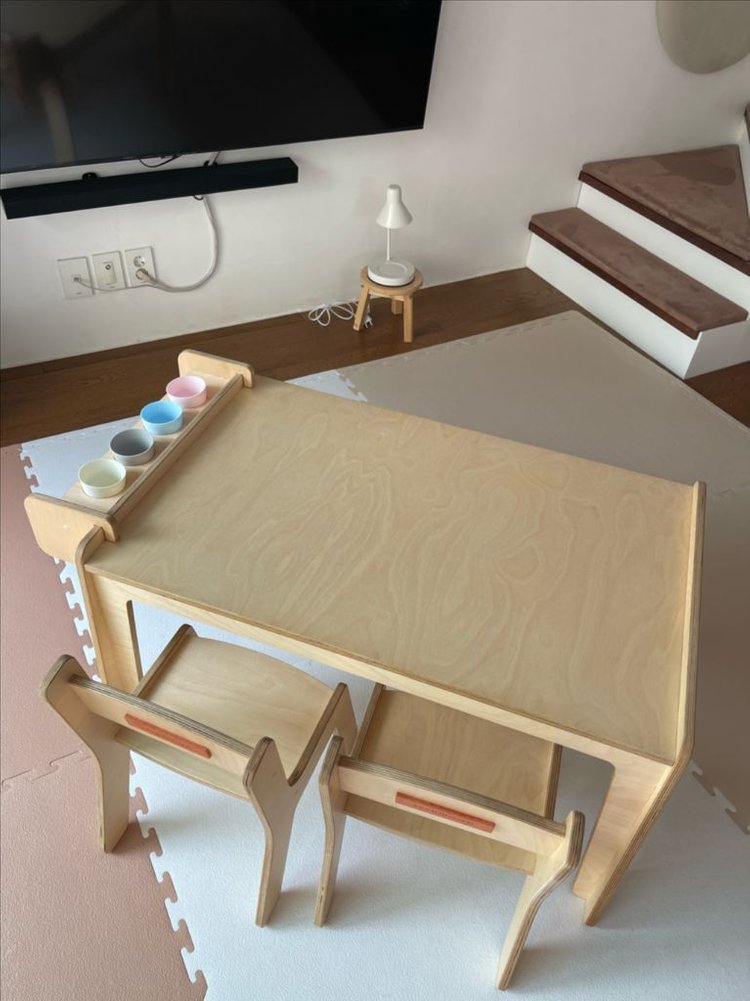 펀펀키즈 미술 유아미술책상의자 세트 (2인용) 이미지