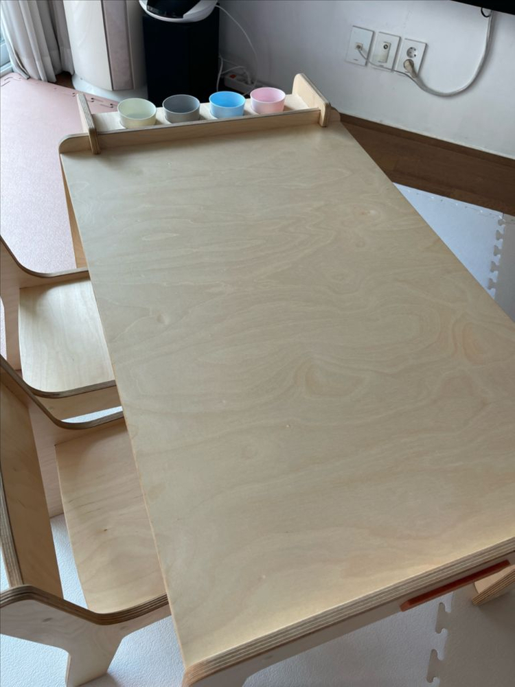 펀펀키즈 미술 유아미술책상의자 세트 (2인용) 이미지