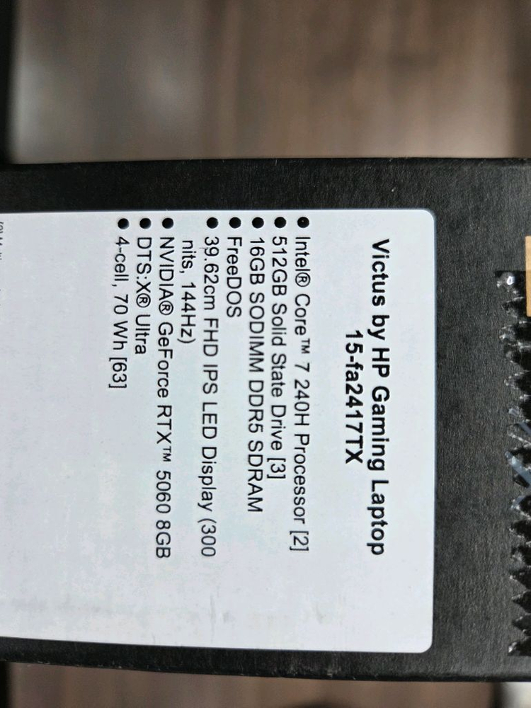 [미사용/단순개봉] HP 빅터스 15 게이밍 노트북 (코어7/RTX5060) 이미지