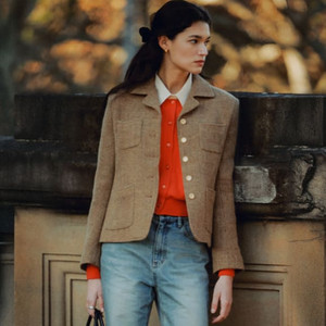 시엔느 켈리 트위드 자켓 카멜 M 새상품 이미지