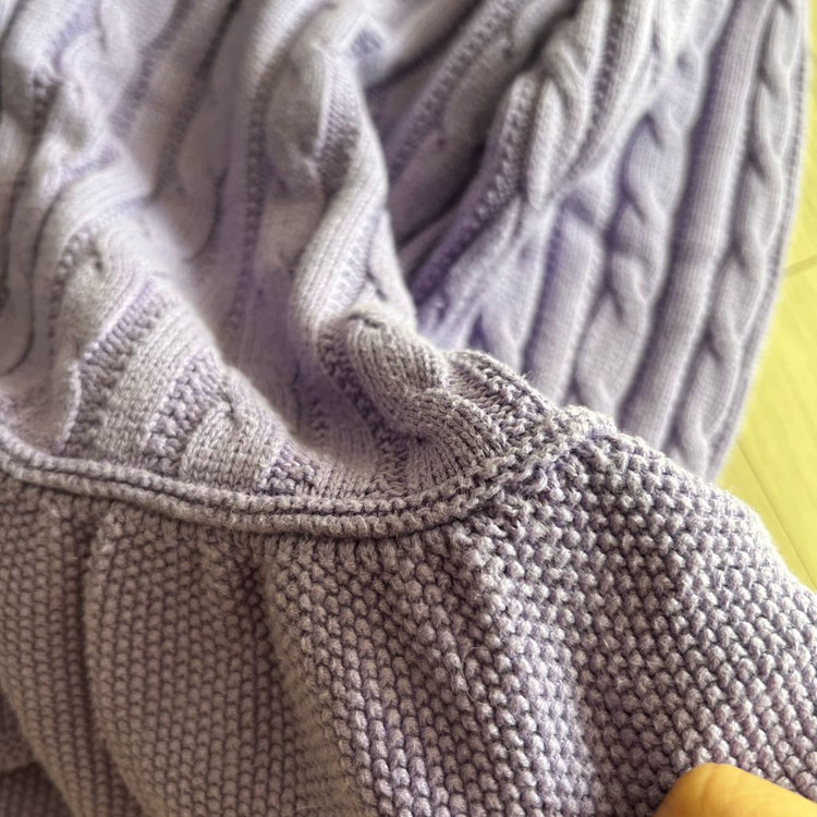 폴로 랄프로렌 걸즈 케이블 프릴 가디건 L 페플럼 퍼플 연보라 니트 옐로우포니 이미지