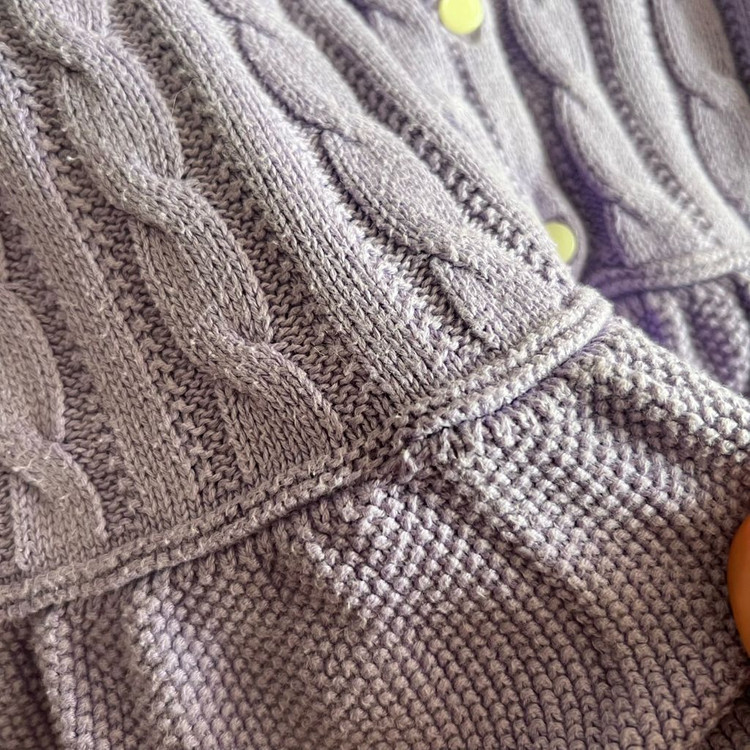 폴로 랄프로렌 걸즈 케이블 프릴 가디건 L 페플럼 퍼플 연보라 니트 옐로우포니 이미지