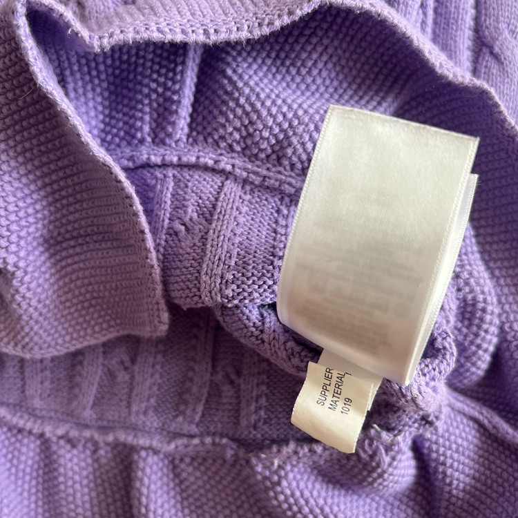 폴로 랄프로렌 걸즈 케이블 프릴 가디건 L 페플럼 퍼플 연보라 니트 옐로우포니 이미지