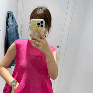 플리츠플리즈 이세이미야케 미 시스루 크레페 바운스 탑 ~ 이미지