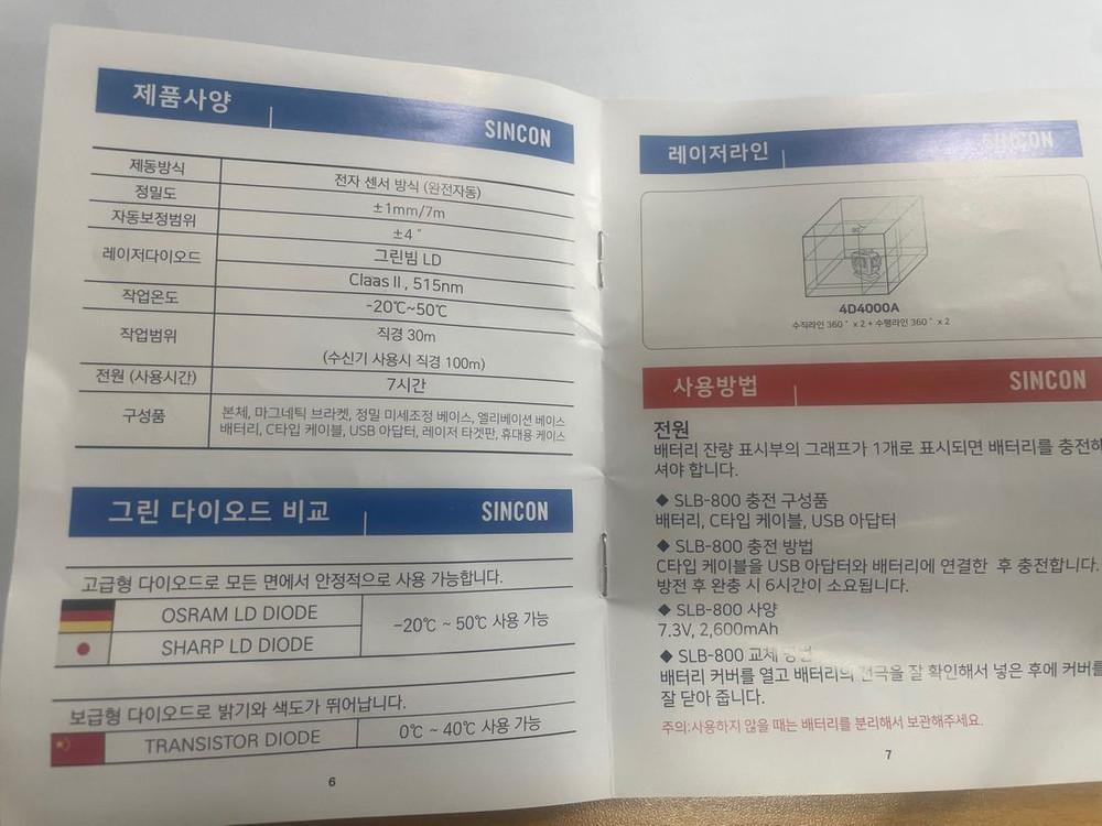 신콘 4D40S 전자식 레이저 레벨기 (실사용 5회 미만) 이미지