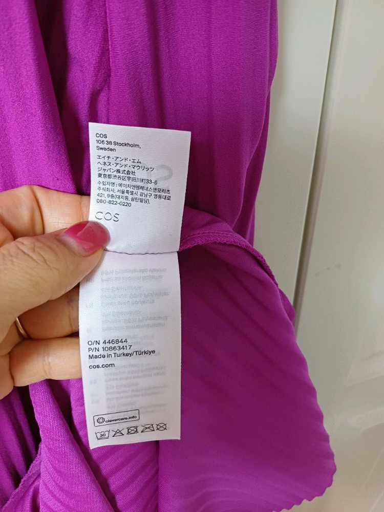 코스COS 플리츠주름롱원피스 M 66~77 이미지