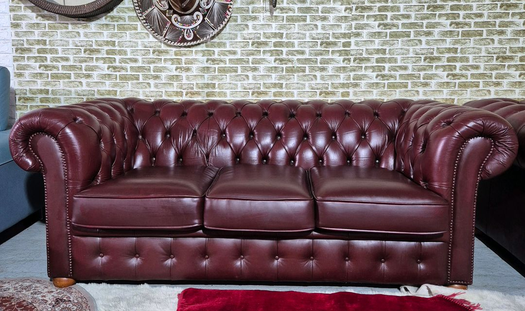체스터필드 이태리 전체 천연 가죽 3+1인 소파쇼파세트 이미지