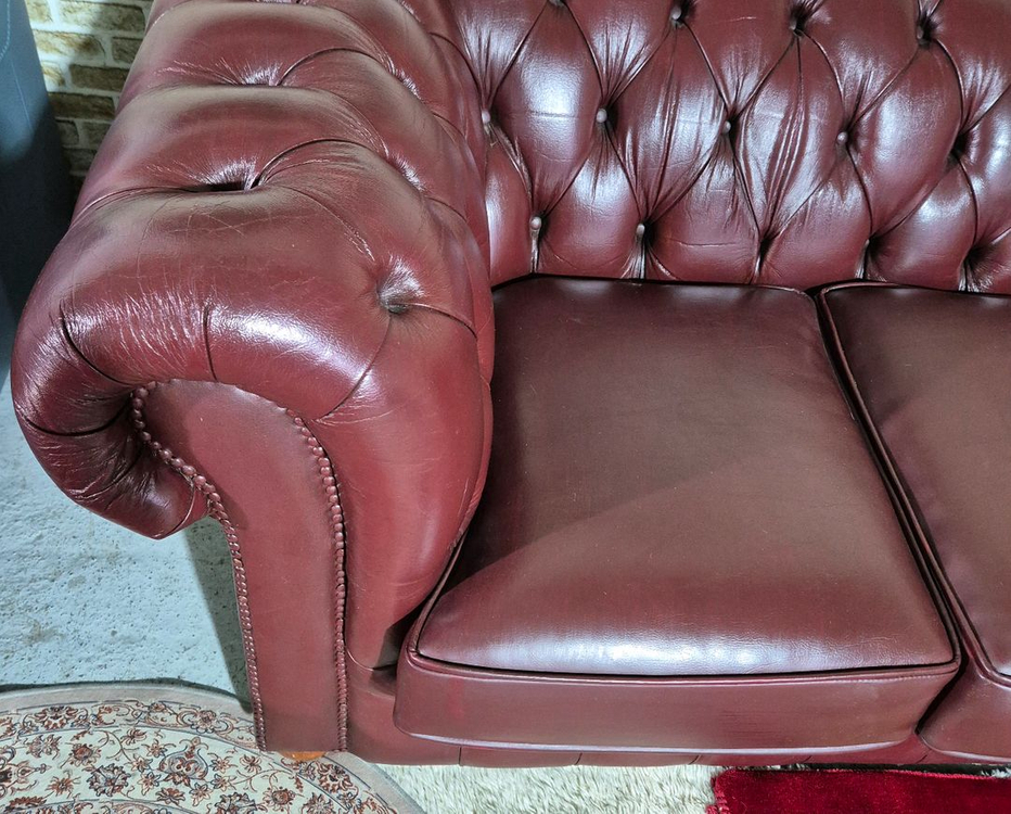 체스터필드 이태리 전체 천연 가죽 3+1인 소파쇼파세트 이미지