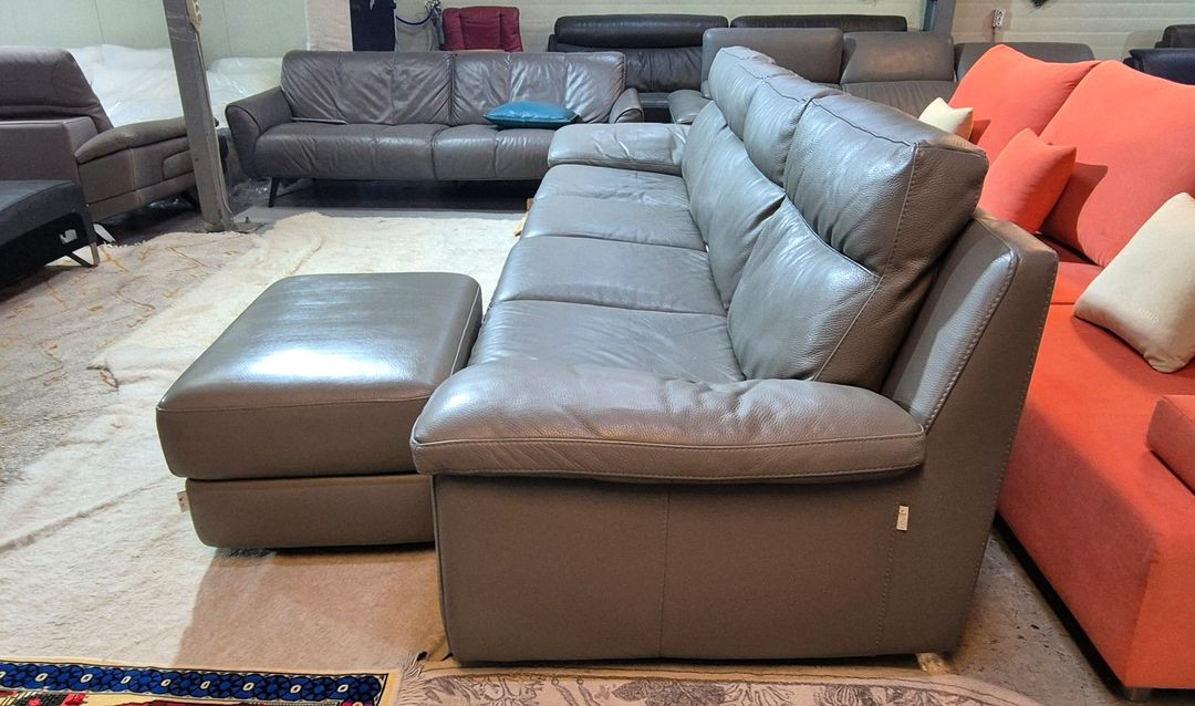 칼리아 이탈리아 이태리 전체 천연가죽 4인 소파쇼파+스툴 이미지
