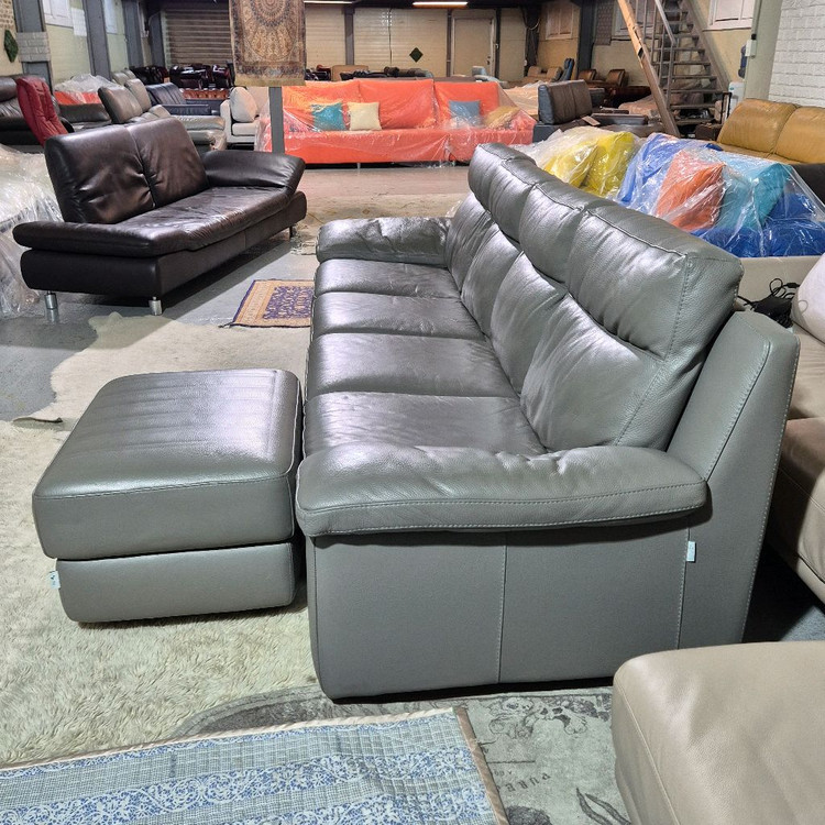 칼리아 이탈리아 이태리 전체 천연가죽 4인 소파쇼파+스툴 이미지