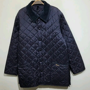(XL) 바버 퀼팅자켓 네이비 누빔점퍼 코듀로이 카라넥 이미지