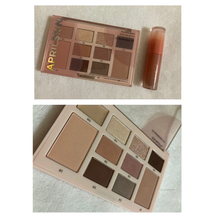 (단종) 에이프릴스킨 넘버링 아이팔레트 01 워밍업 + 페리페라 심장도둑 틴트 / 웜톤 뮤트 이미지