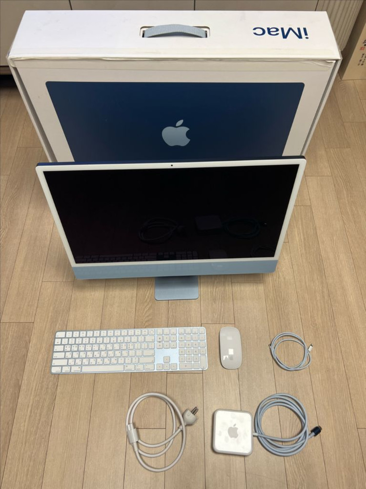 애플 아이맥 24인치 M1 8g 블루 이미지