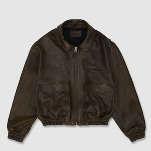 얼바닉30 A-2 레더자켓 브라운 이미지