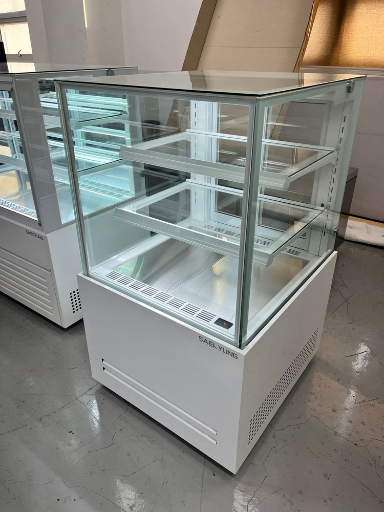 제과쇼케이스 700 3단 카페 케이크진열 보관 냉장고 업소용 중고 화이트 미니 디저트 음료 이미지