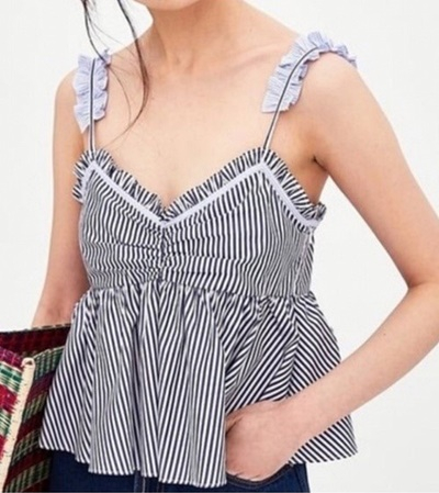 새) 자라 프릴 탑 뷔스티에 이미지