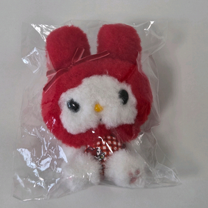 산리오 레드 체크 빨마 빨간 두건 마이멜로디 마스코트 홀더 인형 키링 이미지