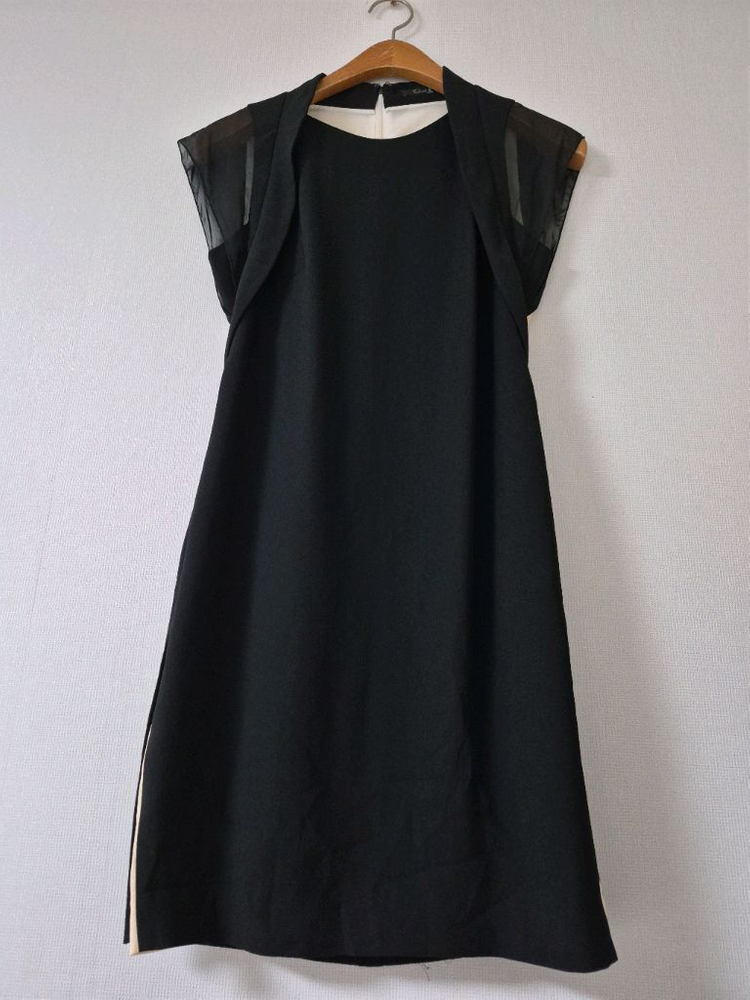 한섬타임 실크 배색원피스(사이즈xs) 이미지