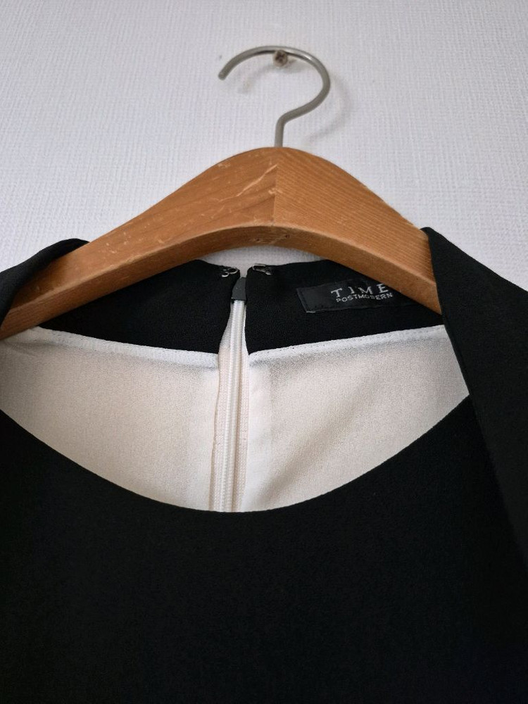 한섬타임 실크 배색원피스(사이즈xs) 이미지