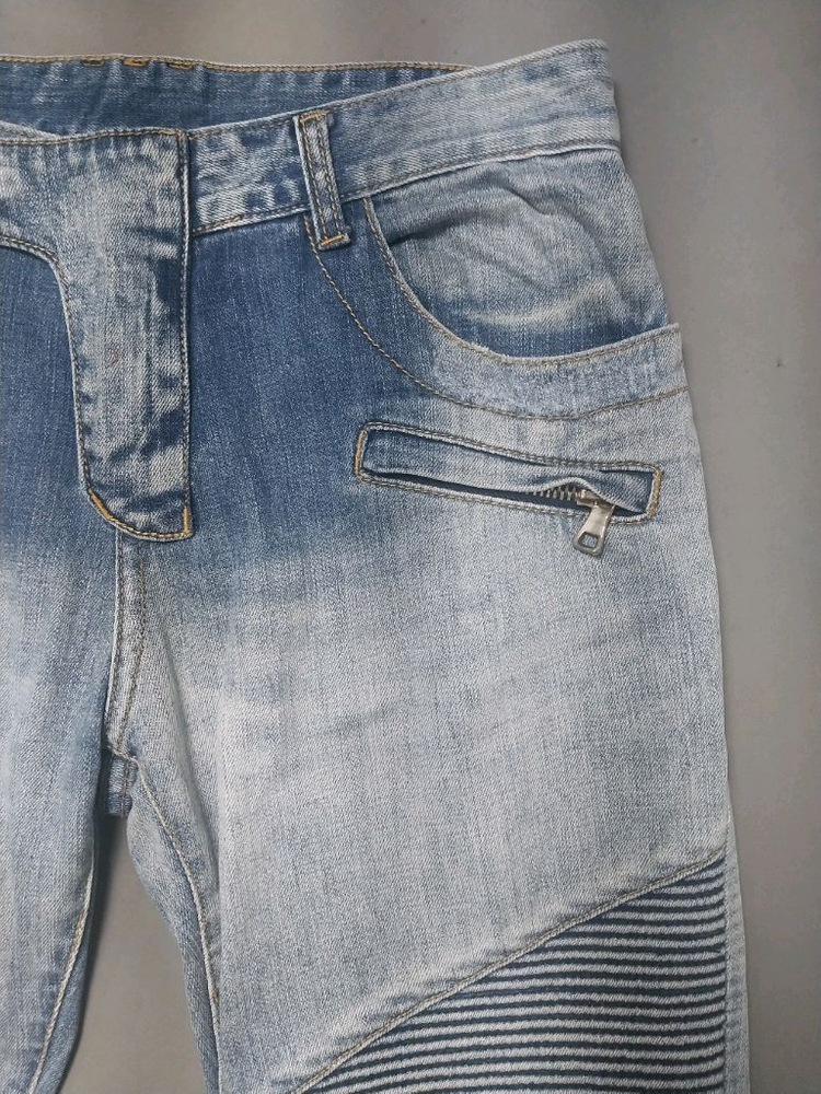 [32] 발망 그라데이션 워싱 디스 바이커진 청바지 이미지