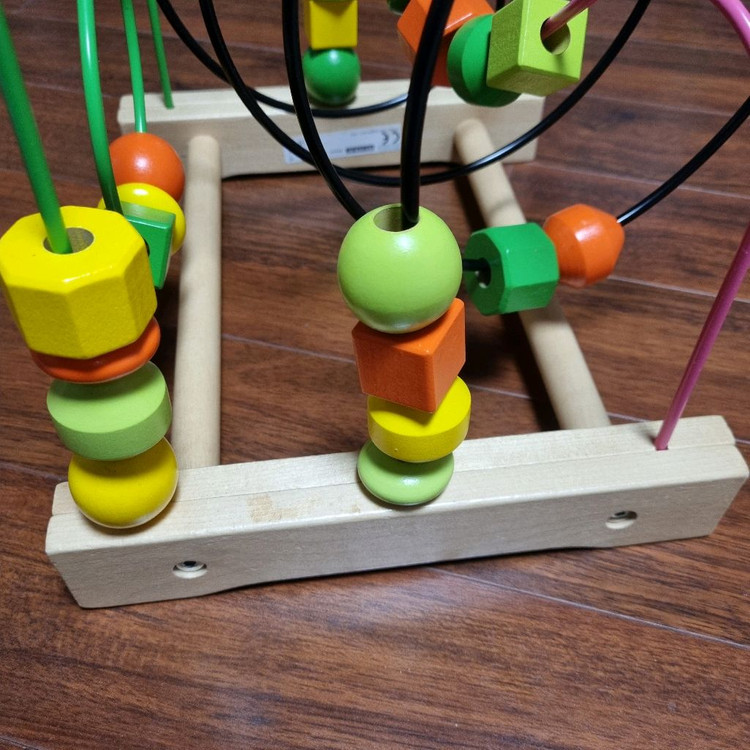 이케아 원목 구슬꿰기 미로 롤러코스터 /아기 유아 장난감 소근육 이미지