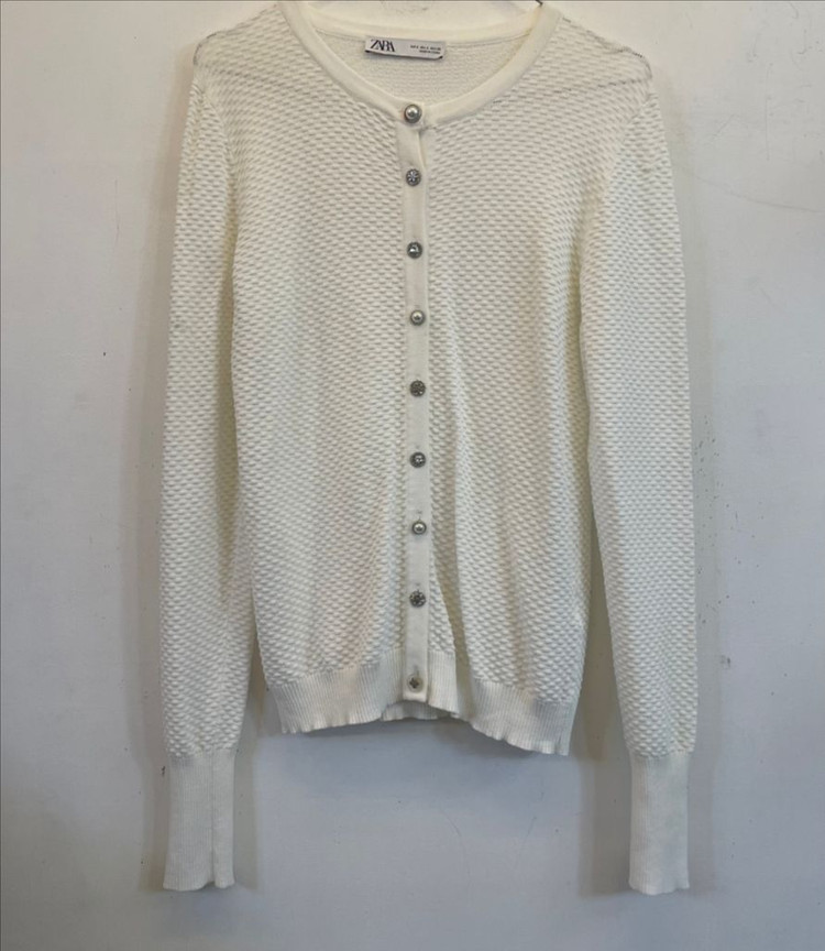 ZARA 자라 비스코스 니트가디건 화이트 이미지