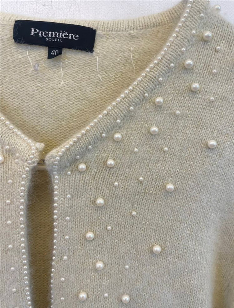 수입 프리미어 앙고라 진주 니트가디건:) 이미지