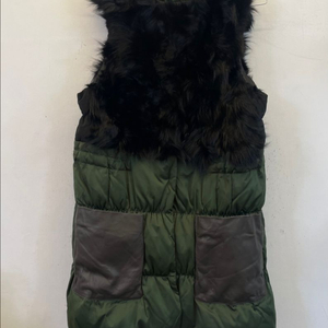 베네통 폭스퍼 양가죽 오리털패딩조끼:) 롱조끼베스트 덕다운 여우털조끼패딩 이미지