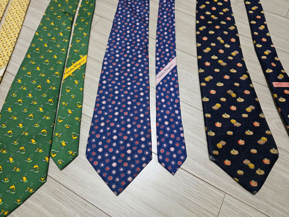 페라가모, 불가리 실크 넥타이 5종 / (구찌 매너그램 메멘토모리 켄지카가 타이유어타이) 이미지