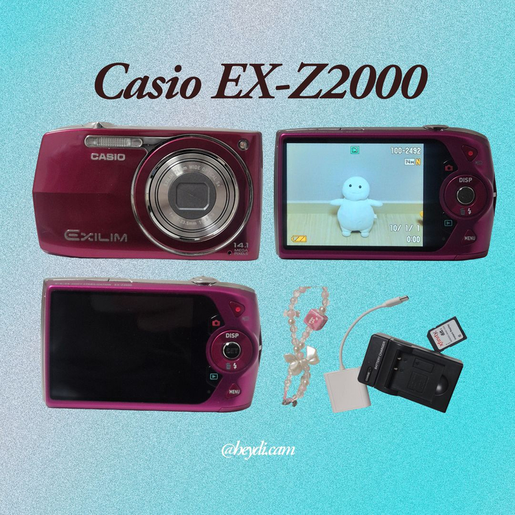 (로제, 모카, 아일릿) 미품급! 카시오 엑슬림 z2000 로즈핑크 이미지