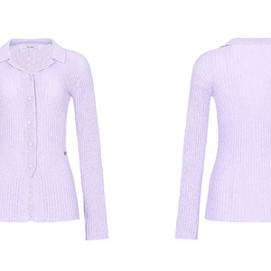라벤더 니트 가디건 free 이미지