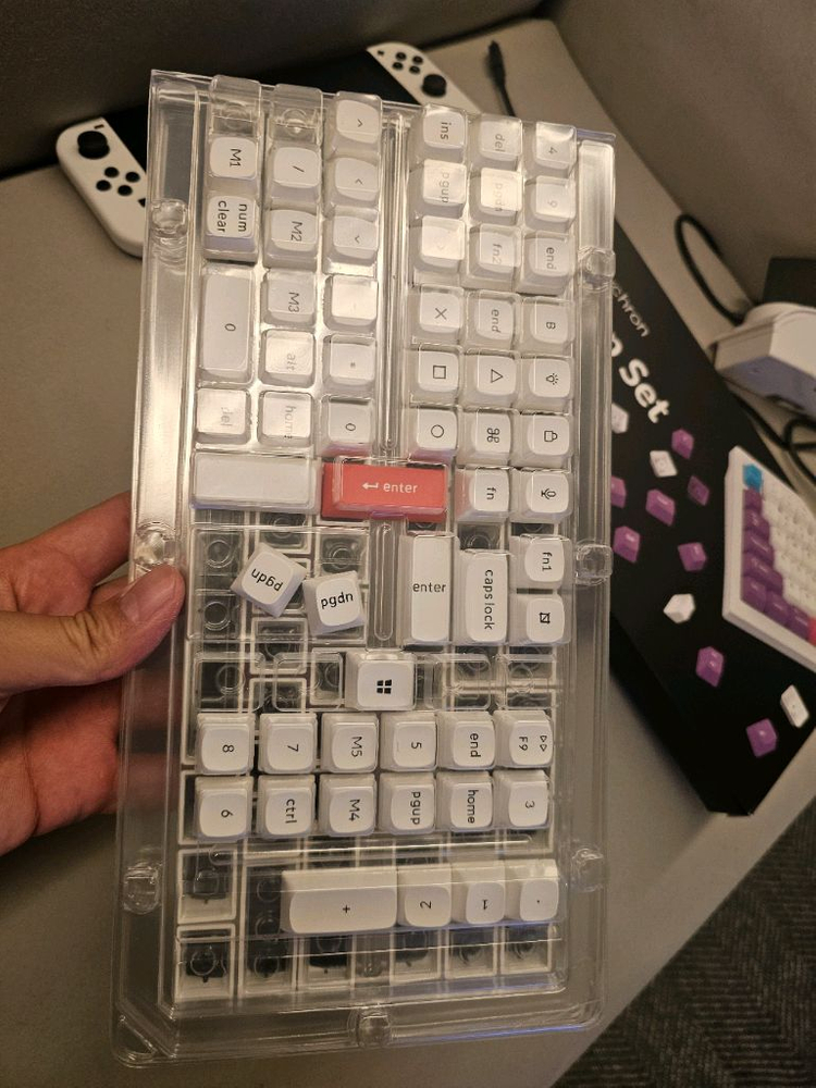 키크론 OSA 영문각인 키보드키캡 블랙온화이트 이미지