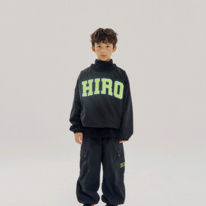 히로 아플리케 브이넥 아노락/화섬조거팬츠 그레이160 블랙 160 이미지