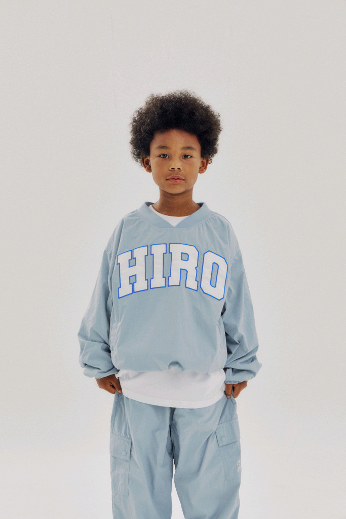 히로 아플리케 브이넥 아노락/화섬조거팬츠 그레이160 블랙 160 이미지