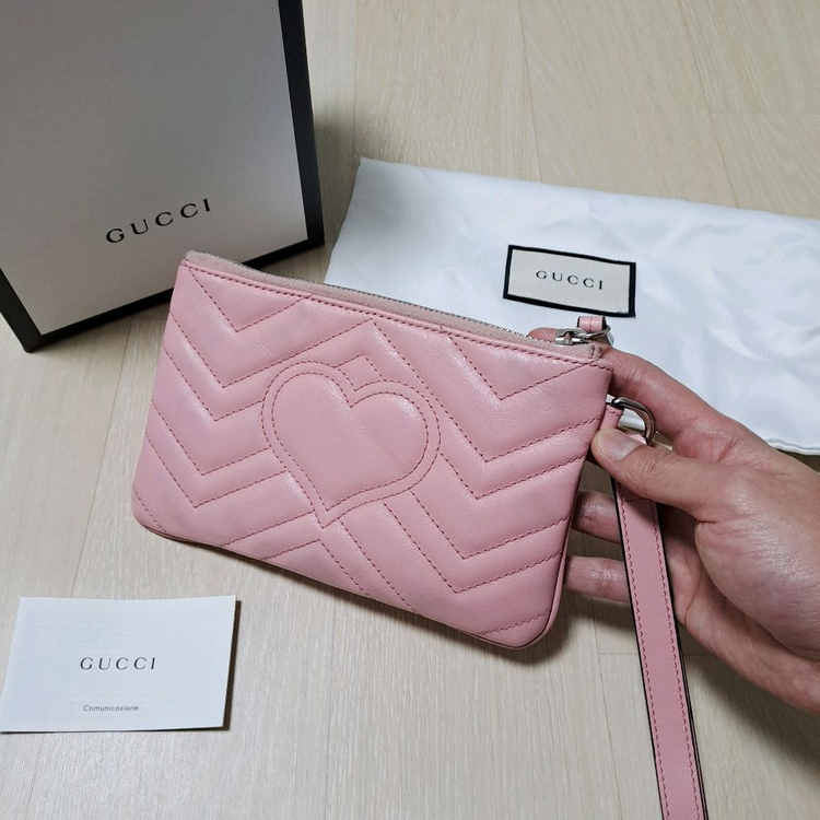 [100%/정품] 구찌 GG 마몽 마틀라세 핑크 파우치, 구찌클러치,구찌파우치,구찌가방 이미지