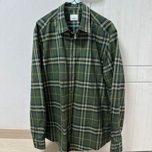 버버리 체크 코튼 포플린 셔츠 딥그린 팝니다. 이미지