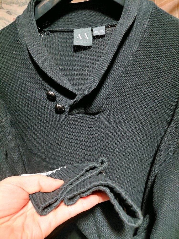 [아르마니익스체인지]코튼 숄카라 스웨터 L사이즈 이미지