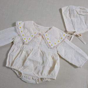 (새상품) 아기 여아 카라 바디슈트 보넷세트 80사이즈 이미지