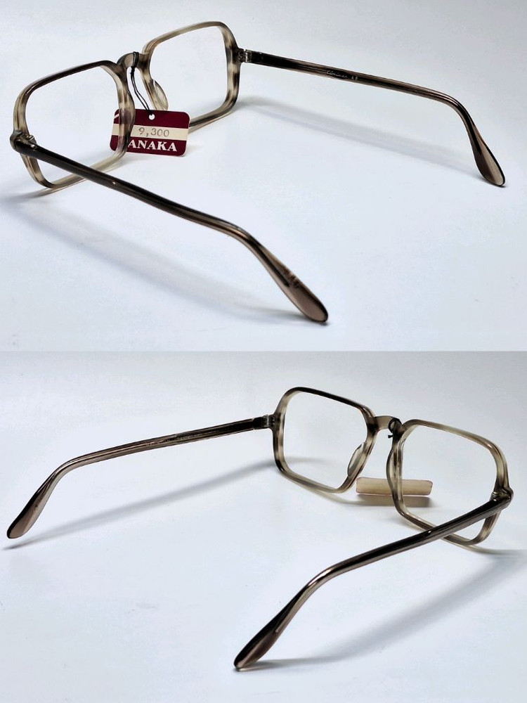 80s 이탈리아제 빈티지 데드스톡 미사용/스퀘어 뿔테 안경테 50mm/클래식 레트로 복고 일본 수입 패션 아이웨어 이미지