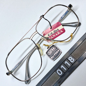 80s 일본제 빈티지 데드스톡 미사용/SPM 선플래티늄 투브릿지 안경테 52mm/클래식 레트로 복고 수입 패션 고급 이미지