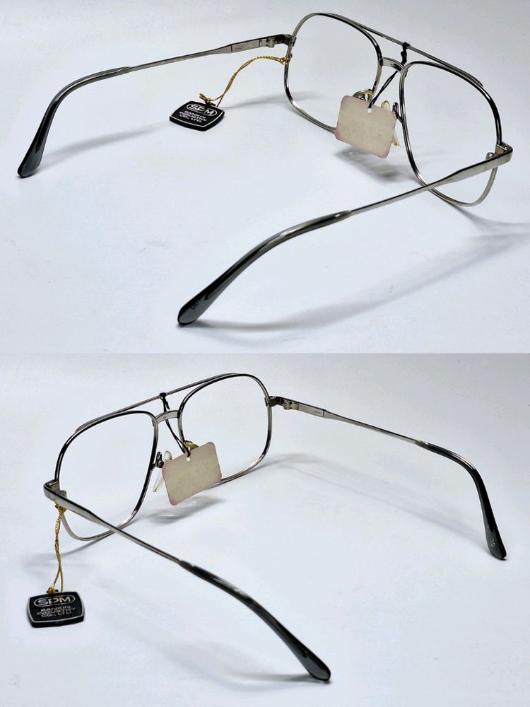 80s 일본제 빈티지 데드스톡 미사용/SPM 선플래티늄 투브릿지 안경테 52mm/클래식 레트로 복고 수입 패션 고급 이미지