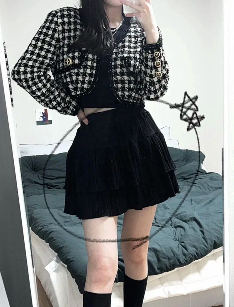 베이비베어 미니 플리츠 레이어드 스커트 화이트 이미지