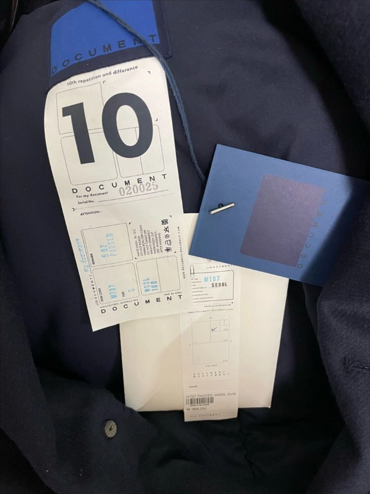 도큐먼트 오버핏 울 패디드 코트 S(한국L) 이미지