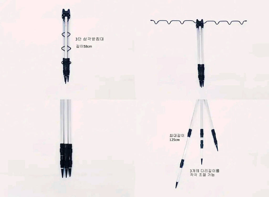원투낚시대2.7m3대+4000번릴3대+삼각받침대+소품+가방 이미지
