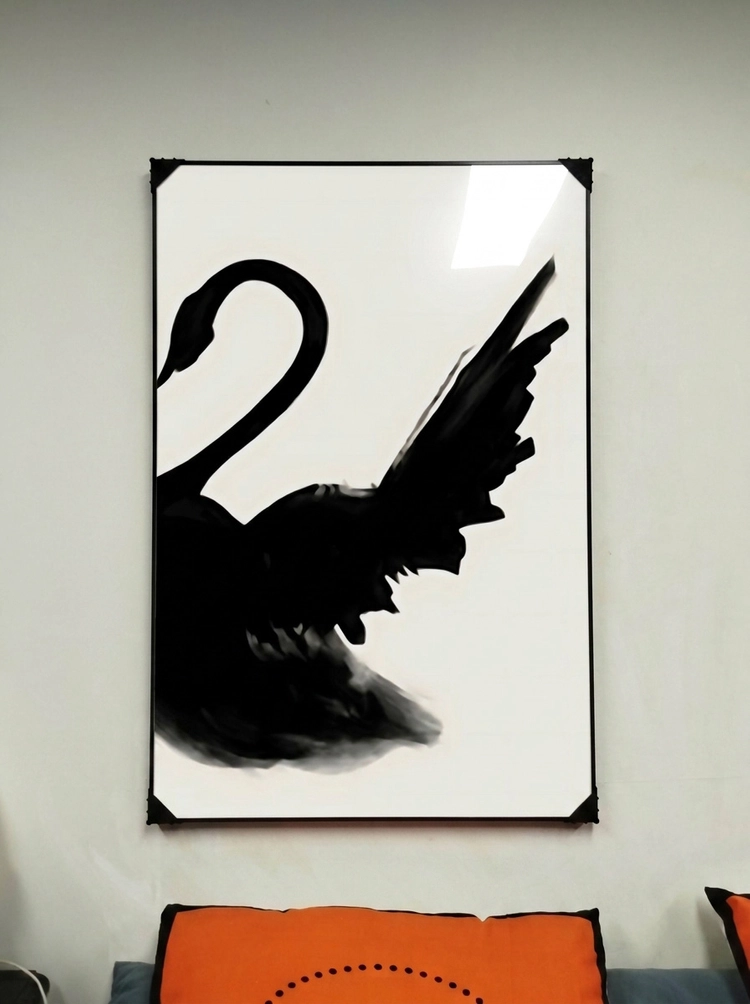 그림 액자 팝아트 인테리어소품 우아한 백조그림 백조액자 한쌍 모던 흑백 감성 대형 거실 인테리어 벽장식 아트포스터 이미지