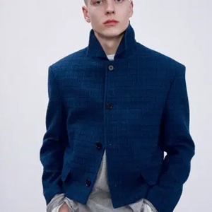 렉토 이카로 트위드 자켓 블루 L size 이미지