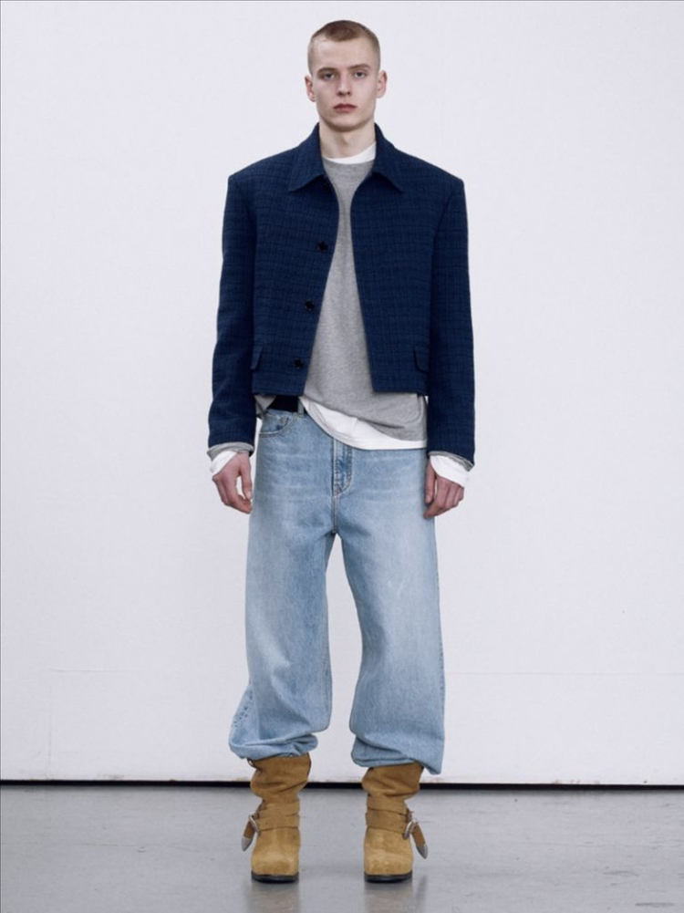 렉토 이카로 트위드 자켓 블루 L size 이미지