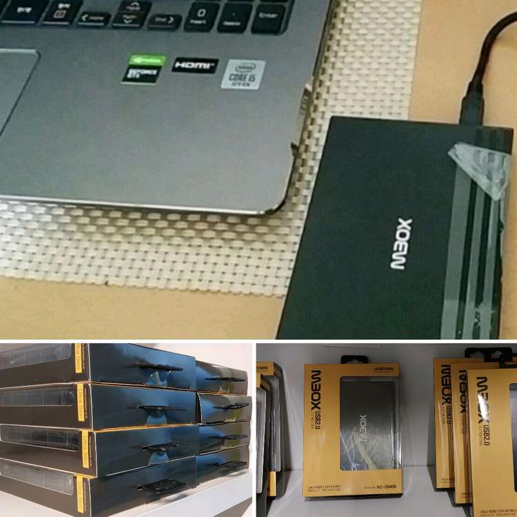 외장하드 대용량 1TB USB 케이블포함 풀세트 이미지