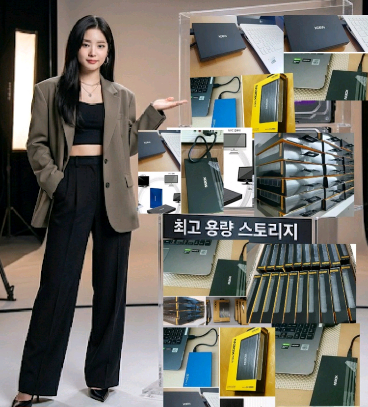 외장하드 대용량 1TB USB 케이블포함 풀세트 이미지