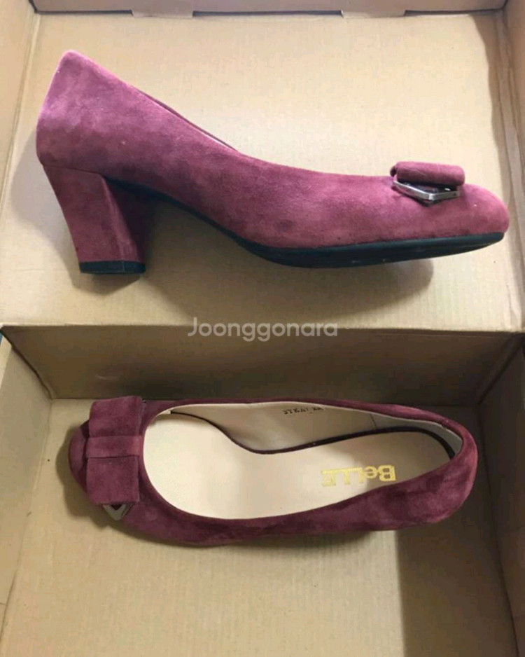 여성 보라색 소가죽구두 230 새상품급 이미지